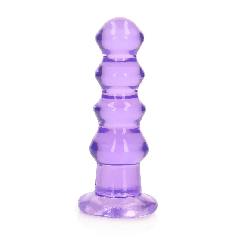 advanced remote control dildo-RealRock Crystal Clear Curvy 5.5 in. Dildo/Plug Purple