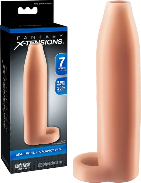 cock ring discreet packaging-Real Feel Enhancer XL (7 inches)