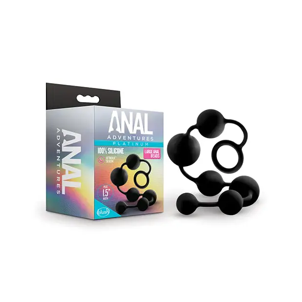 Anal toys with modern look-Blush Anal Adventures Platinum Silicone Large Anal Beads