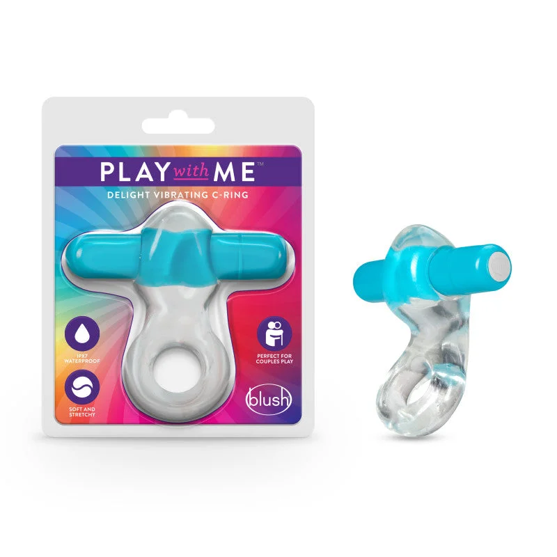 cock ring with cool look-Play With Me Delight Vibrating C-Ring-(bl-74302)