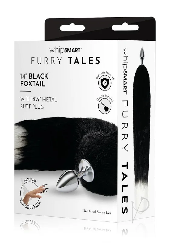 Anal toys for bedroom fun-Whipsmart Metal Plug 14` Fox Tail Blk