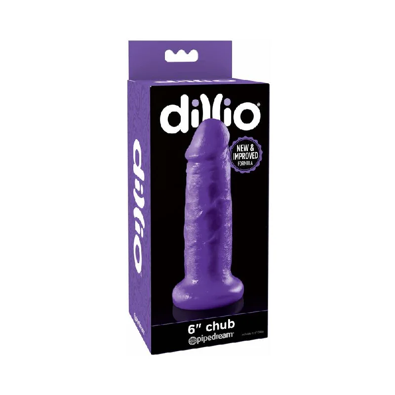 firm dildo-Dillio 6 in. Chub Realistic Dildo With Suction Cup Purple