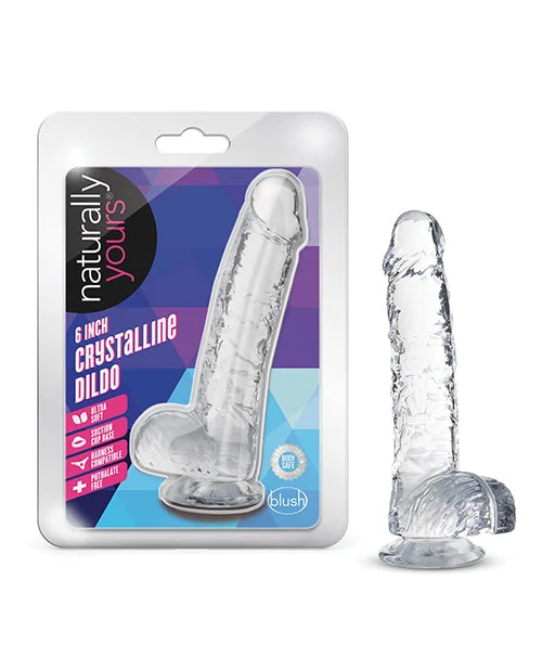 green suction cup dildo-Blush Naturally Yours 6" Crystalline Dildo - Diamond