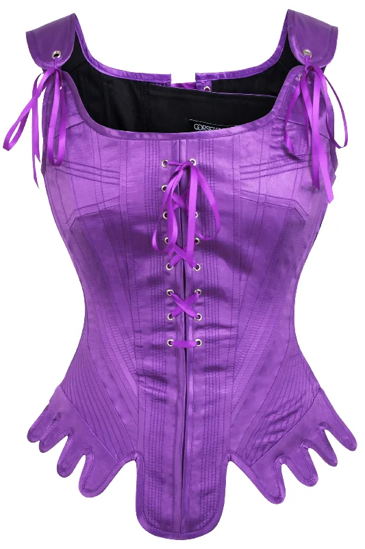 corset dress for opera-Historically Inspired Satin Overbust Corset in Violet