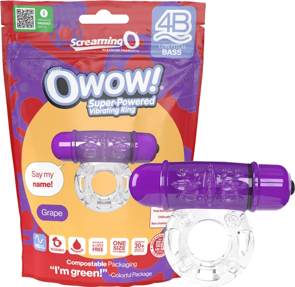 cock ring for easy wash-Owow 4B Low Pitch Bass (Grape)