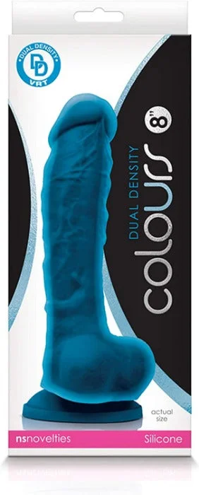 thick ribbed dildo-Colours 8 Inch ''Dual Density'' Dildo -Blue