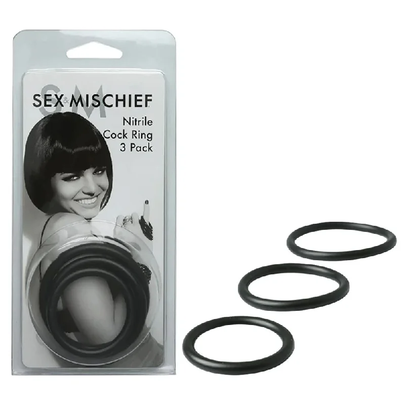 cock ring for stylish look-Sex & Mischief Nitrile Cock Ring 3 Pack-(ss10034)