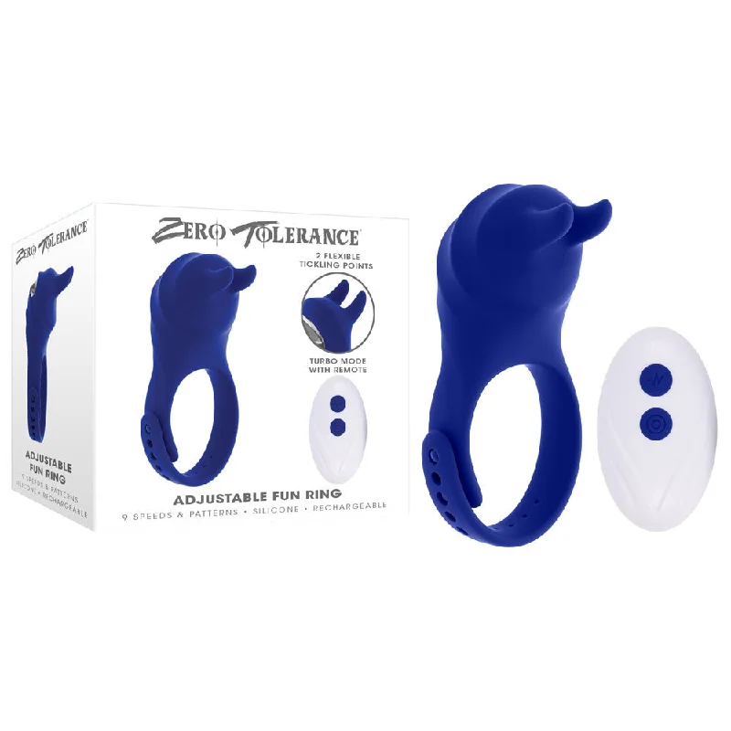 cock ring user advice-Zero Tolerance ADJUSTABLE FUN RING - Blue USB Rechargeable Cock Ring with Wireless Remote