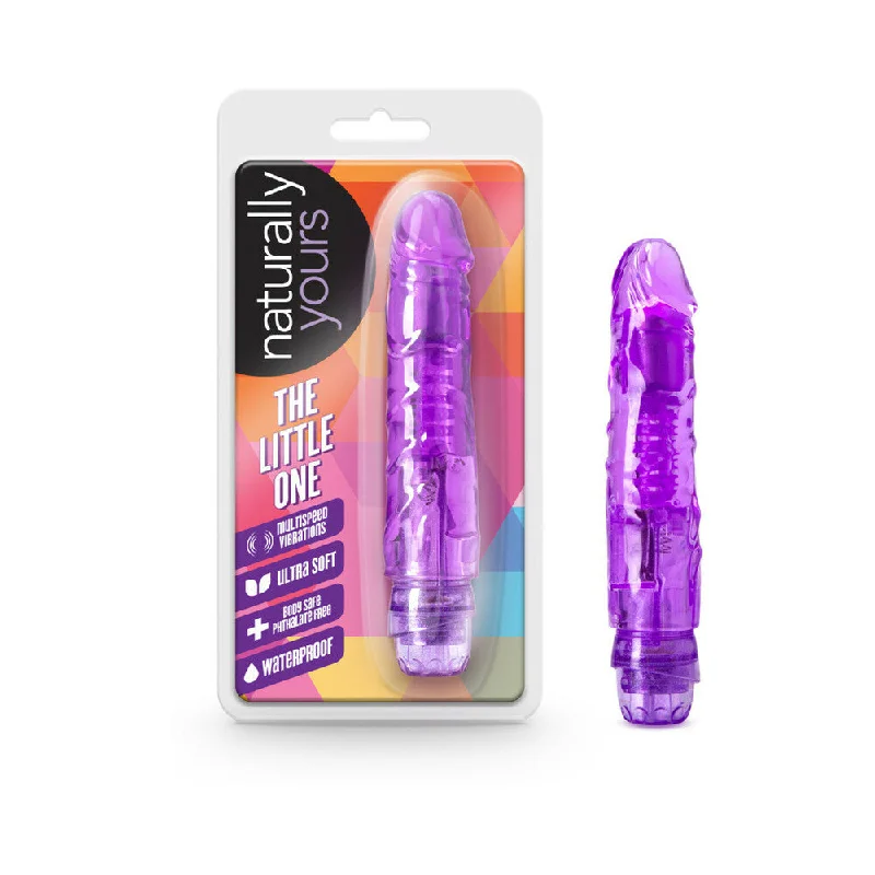 vibrating battery-powered dildo-Naturally Yours The Little One Realistic 6.7 in. Vibrating Dildo Purple