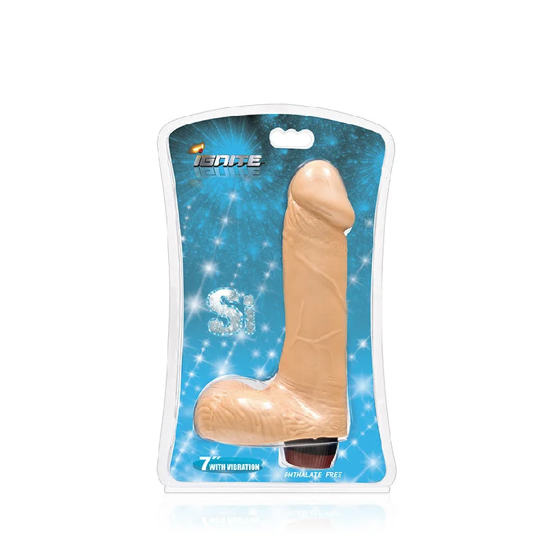 silicone veined dildo-Ignite 7" Vibrating Dildo