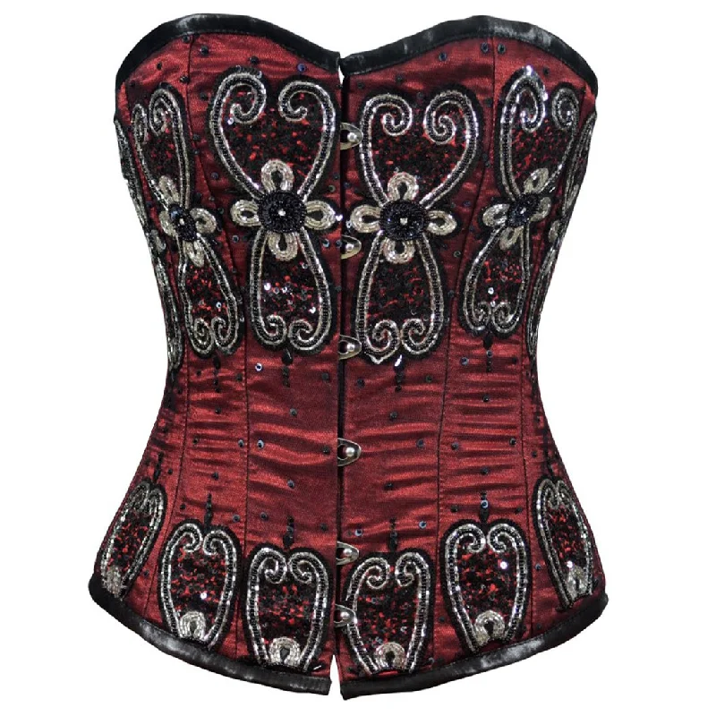 corset for body slimming-Leslie Couture Authentic Steel Boned Overbust Corset