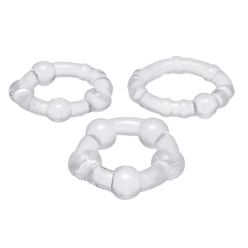 waterproof cock ring options-Trinity For Men Cock Ring 3 Pack TPR Clear