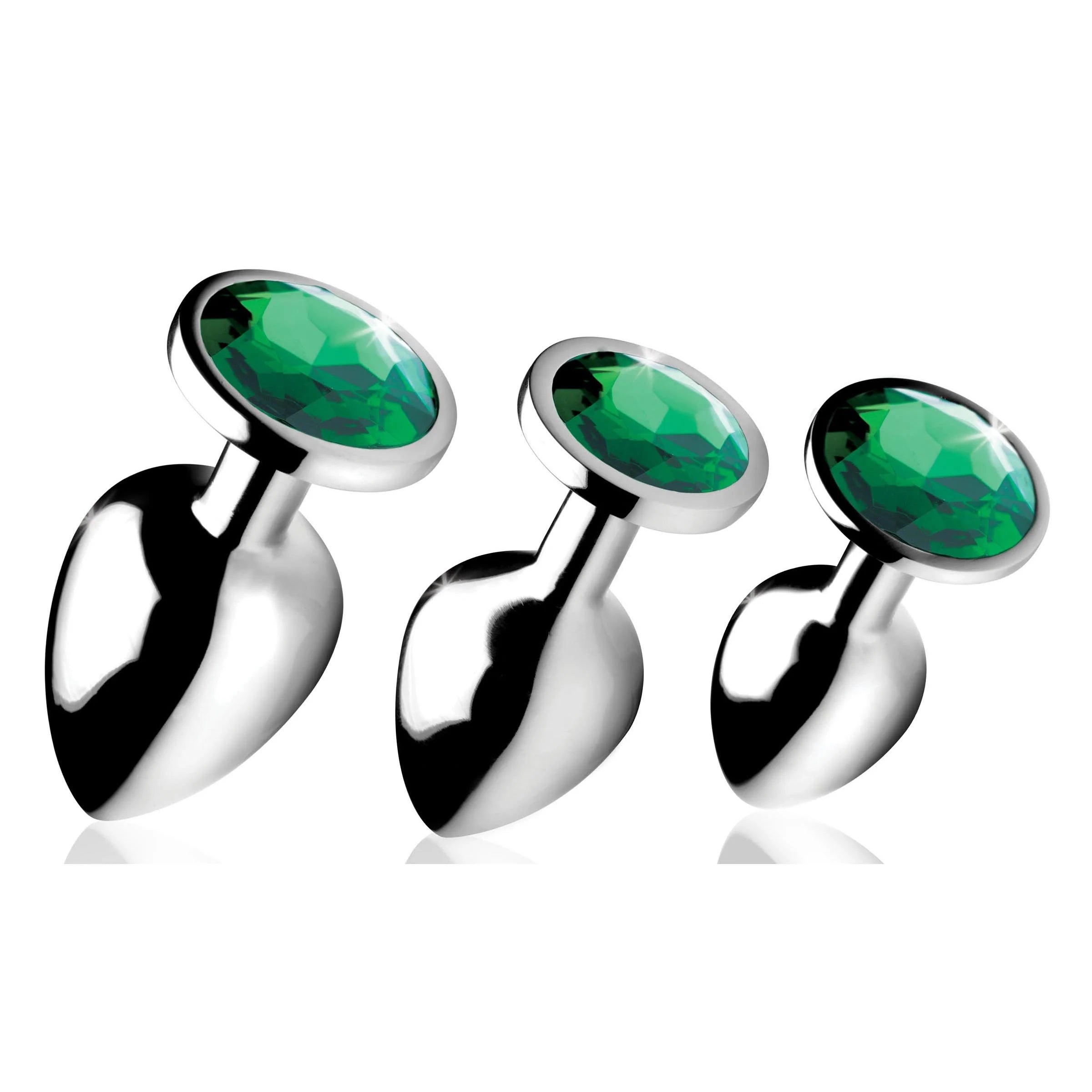 Anal toys for deep calm-BootySparks Emerald Gem Anal Plug Set