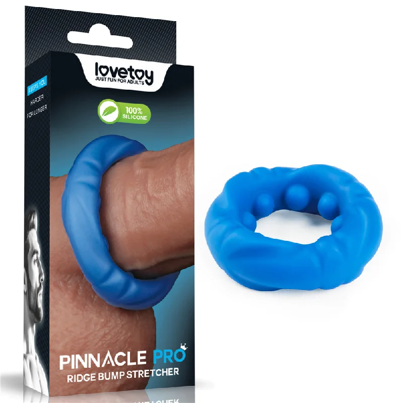 cock ring for quiet vibes-Pinnacle Pro Ridge Bump Stretcher - Blue Cock Ring