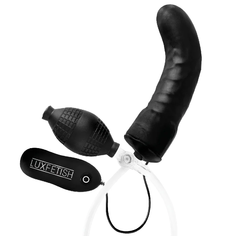 advanced thrusting dildo-6" Inflatable Vibrating Curved Dildo