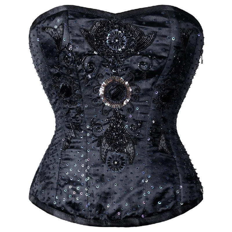 corset dress for red carpet-Ursulette Sequined Overbust Corset