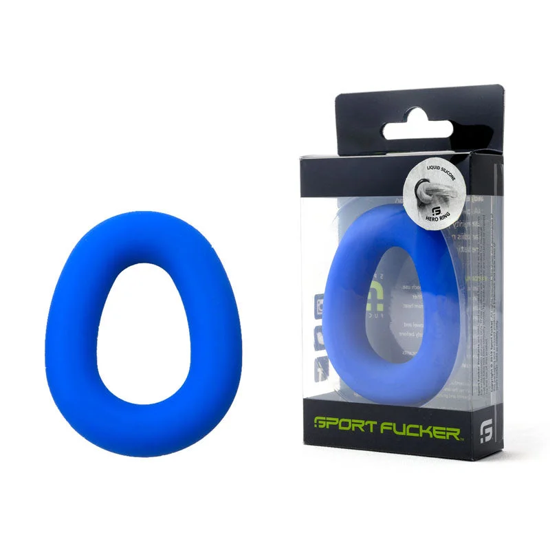 cock ring with sleek look-Sport Fucker Hero Ring - Blue-(sf20836)