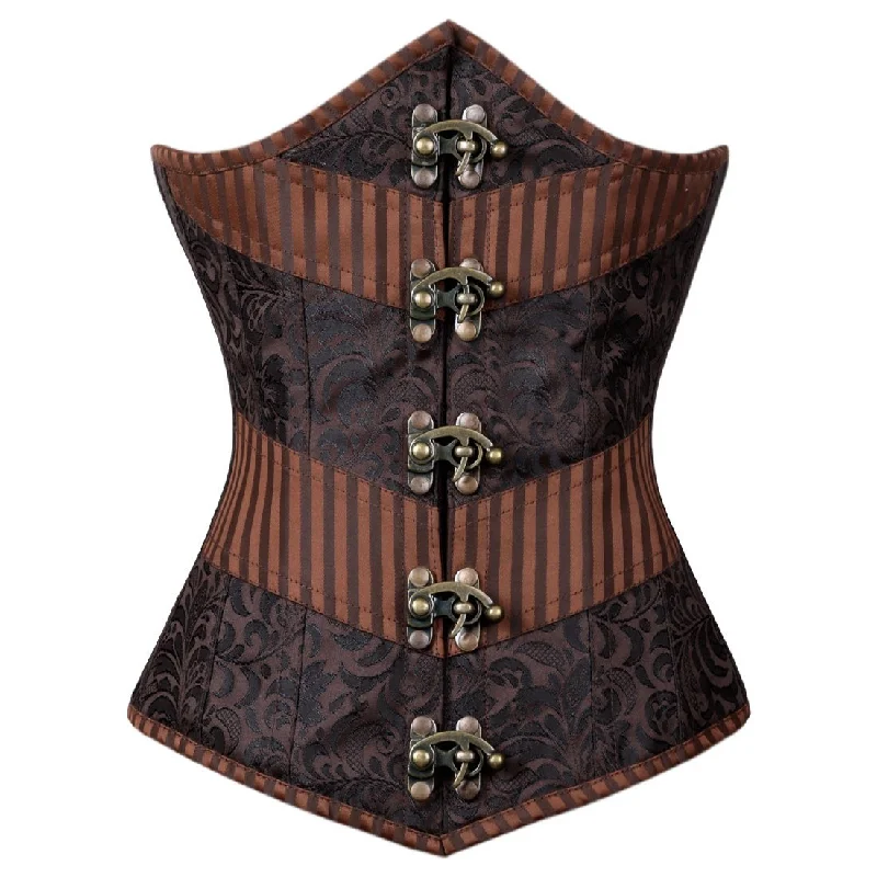 corset with satin straps-Narelle Steampunk Authentic Steel Boned Underbust Corset