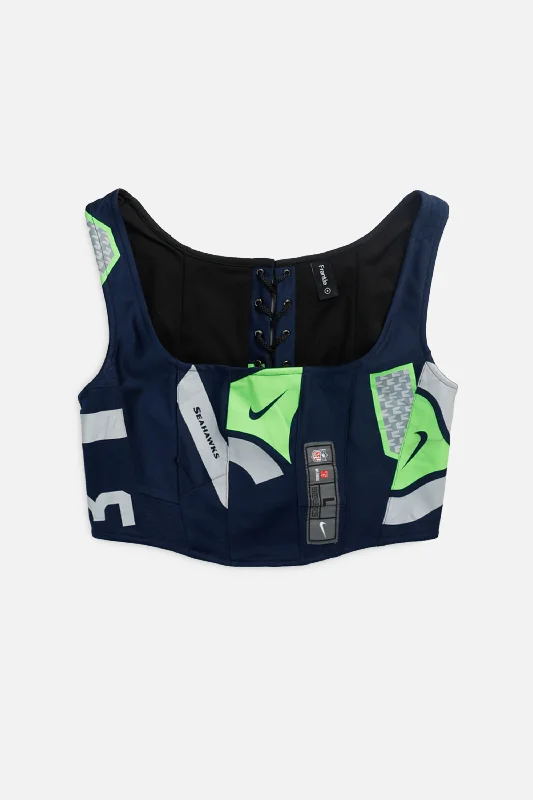 corset dress for anniversary-Rework Seattle Seahawks NFL Corset - S