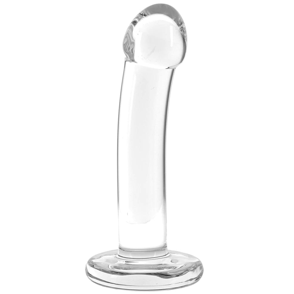 large thrusting dildo-Spartacus Blown Glass  BASIC CURVE G-spot and P-Spot Dildo 6 inch Clear