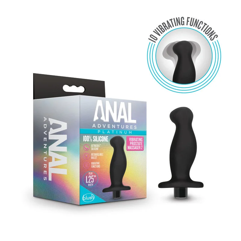 Anal toys with sleek contours-Anal Adventures Platinum Vibrating Prostate Massager 02 Butt Plug