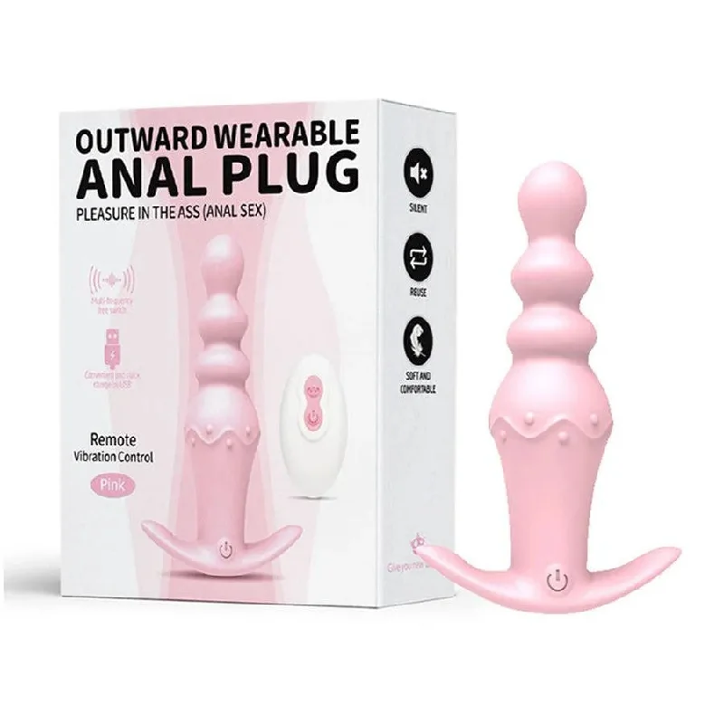 Anal toys with chill vibe-Remote Control Silicone Vibrating Anal Beads Toy