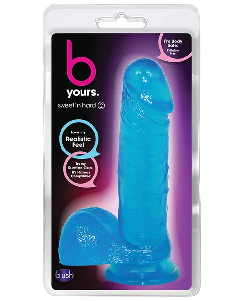 textured rotating dildo-Blush B Yours Sweet n Hard 2 w/Suction Cup - Blue