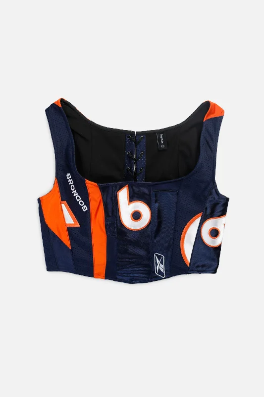 corset with front busk-Rework Denver Broncos NFL Corset - L