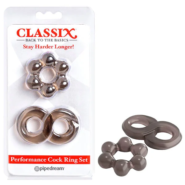 cock ring sizing ideas-Classix Performance Cock Ring Set - Smoke Cock Rings - Set of 2