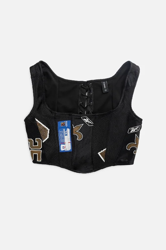 corset dress with sequins-Rework New Orleans Saints NFL Corset - XS