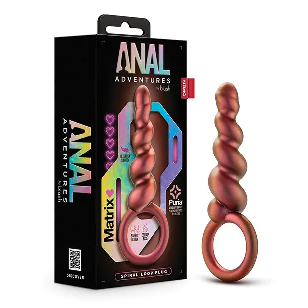 Anal toys with easy glide-Anal Adventures Matrix By Blush Spiral Loop Anal Plug