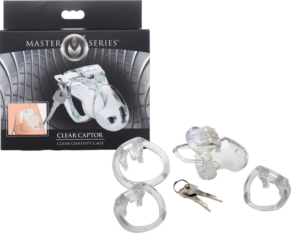 cock ring for simple use-Clear Captor Chastity Cage - Small