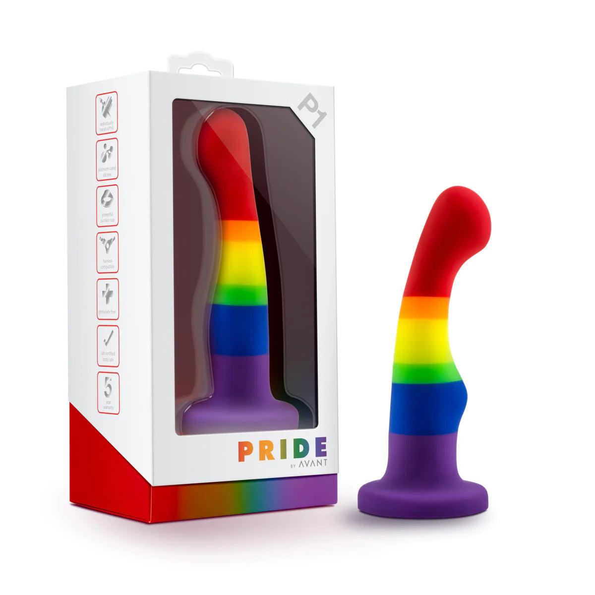 green thick dildo-Avant Pride Freedom P1 Artisan 6 Inch Curved P-Spot / G-Spot Dildo