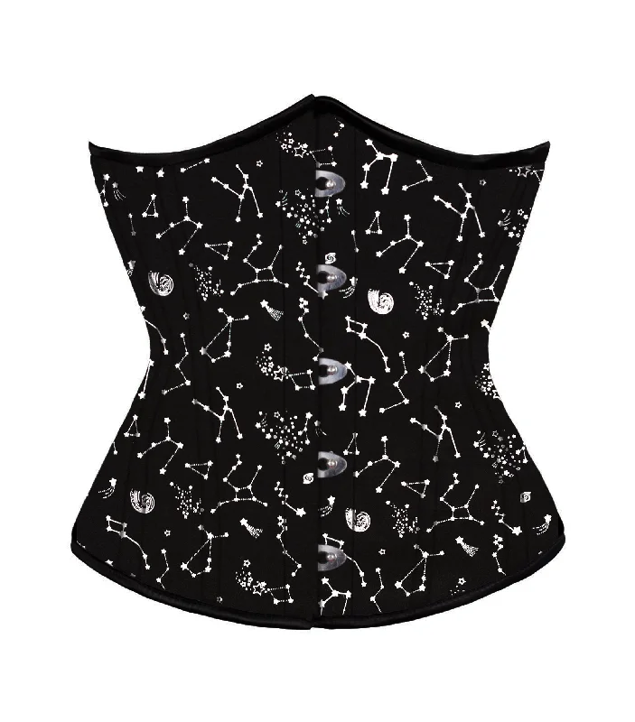 corset with side hooks-Constellation Cotton Waist Reducing Underbust Corset