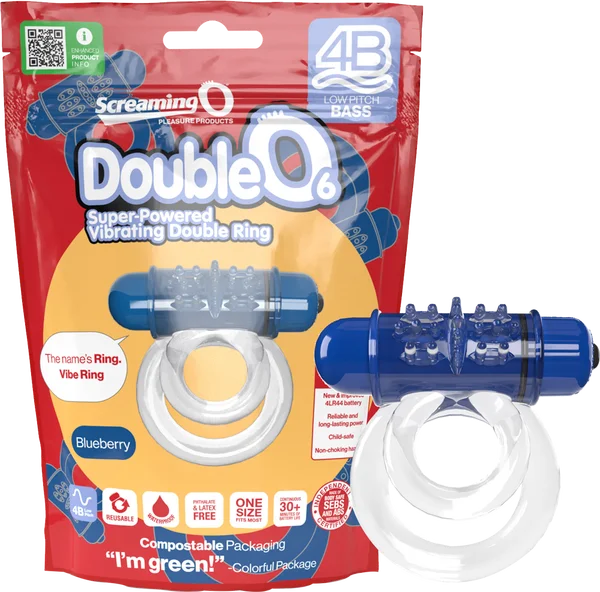 cock ring with smooth grip-Double O 6 4B Low Pitch Bass (Blueberry)