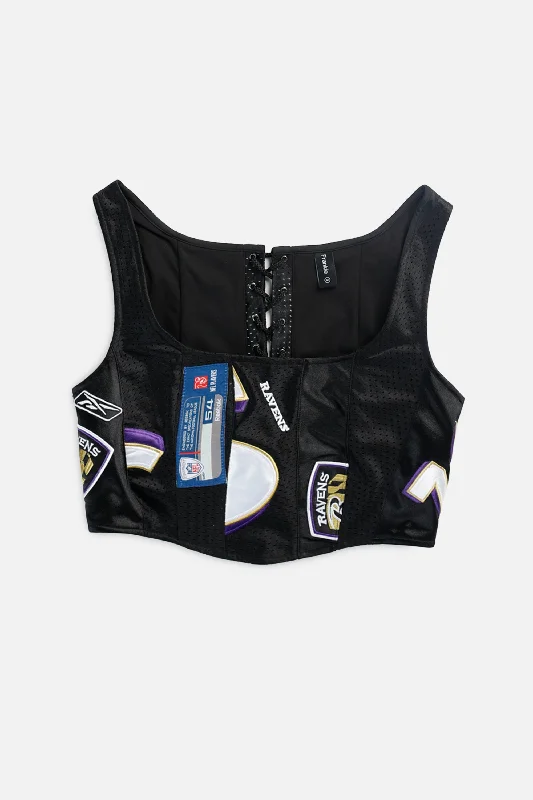 corset with tartan pattern-Rework Baltimore Ravens NFL Corset - M