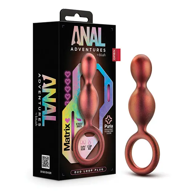 Anal toys with steady base-Anal Adventures Matrix By Blush Silicone Duo Loop Plug