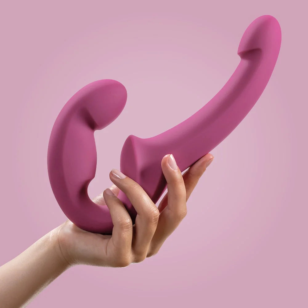 large rechargeable dildo-Fun Factory SHARE LITE POSABLE DOUBLE DILDO Blackberry Pink