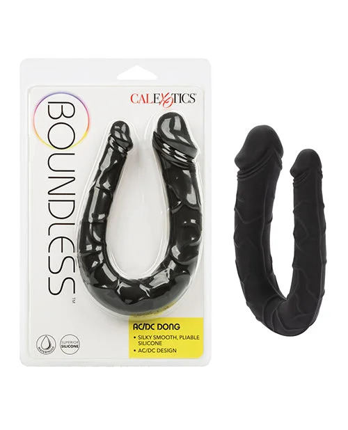 silicone glow-in-the-dark dildo-Boundless AC/DC Double Dong - Black