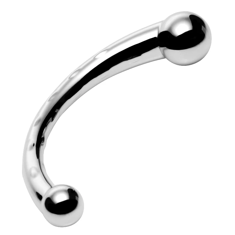 large glass dildo-The Chrome Crescent Dual Ended Dildo