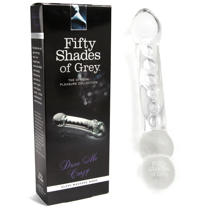 smooth blue dildo-Fifty Shades of Grey Drive Me Crazy 7.5 in. Glass Massage Wand Dildo Clear