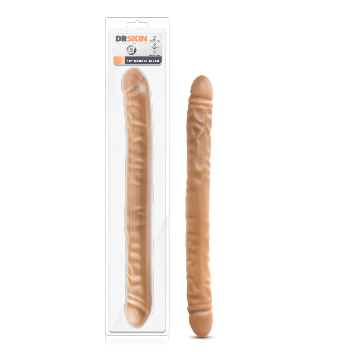 thin luxury dildo-Dr. Skin Mocha 18-Inch Long Dildo