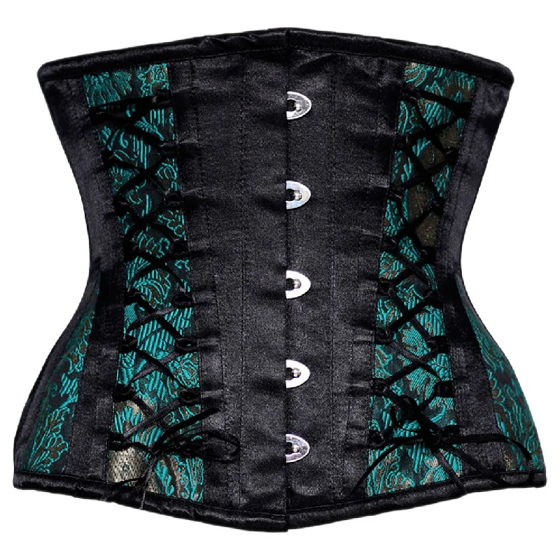 corset dress for concert-Damask Jacquard Underbust Waist Reducing Corset