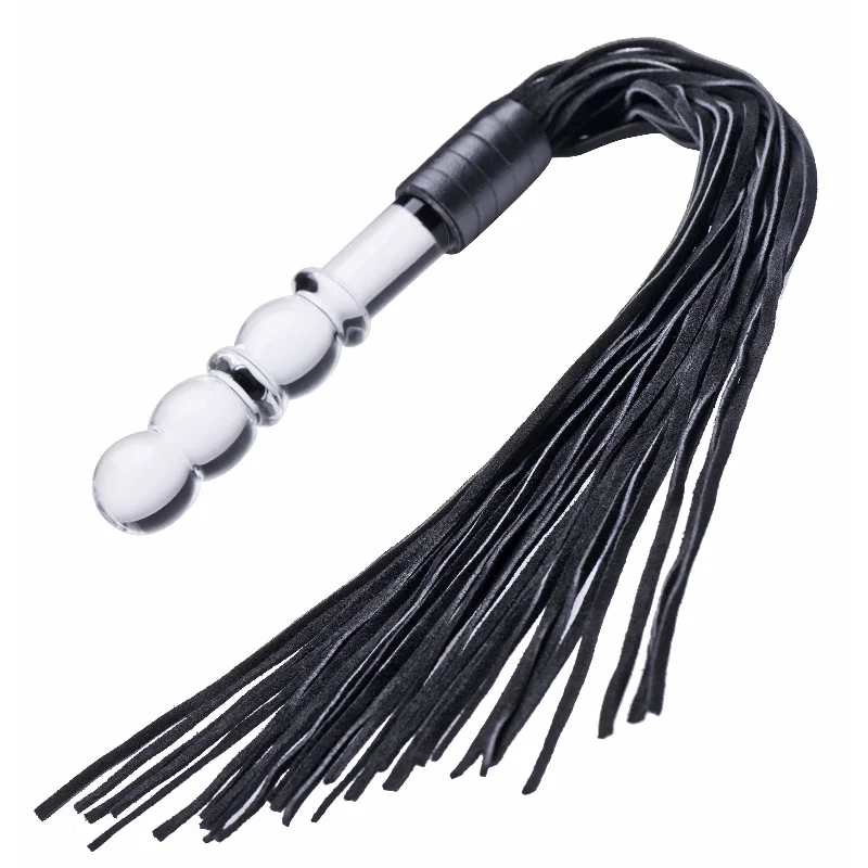 dual density dildo-Lingam Glass Dildo Flogger