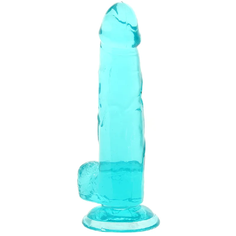 purple rubber dildo-Size Queen 6 Inch Jelly Dildo in Teal