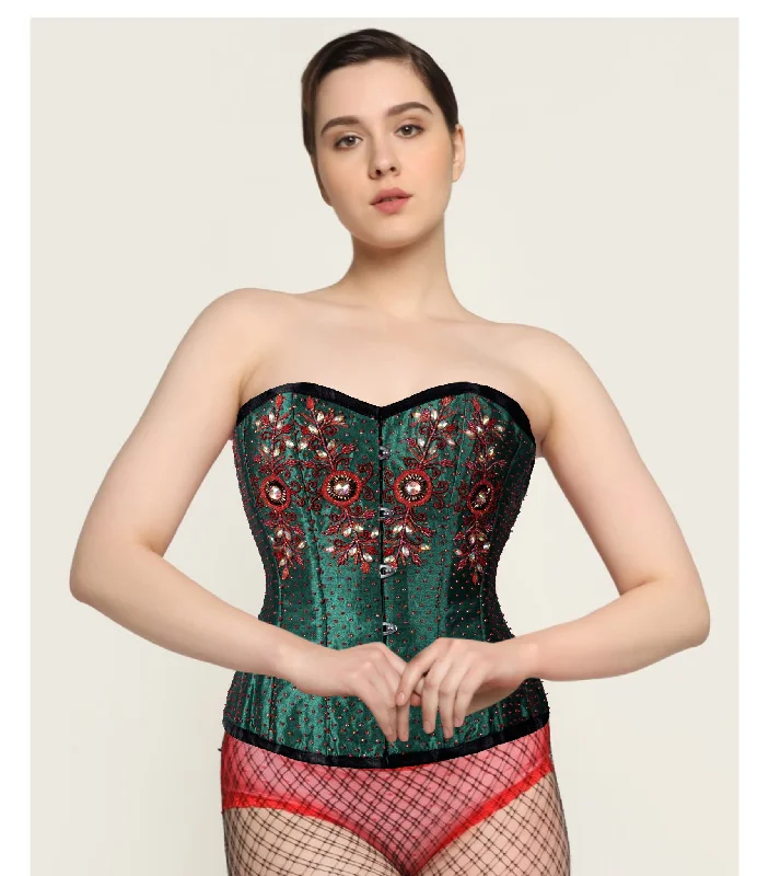 corset for burlesque costume-Tempesta  Sequined Overbust Corset