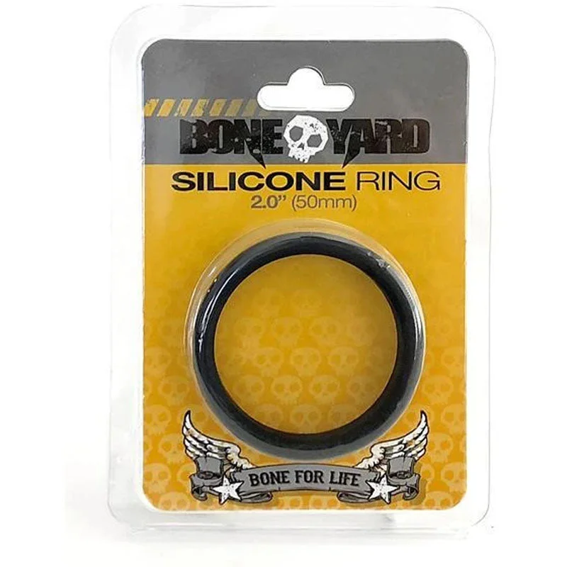 cock ring user guide-Boneyard Silicone Ring 50mm - Black 50 mm Cock Ring