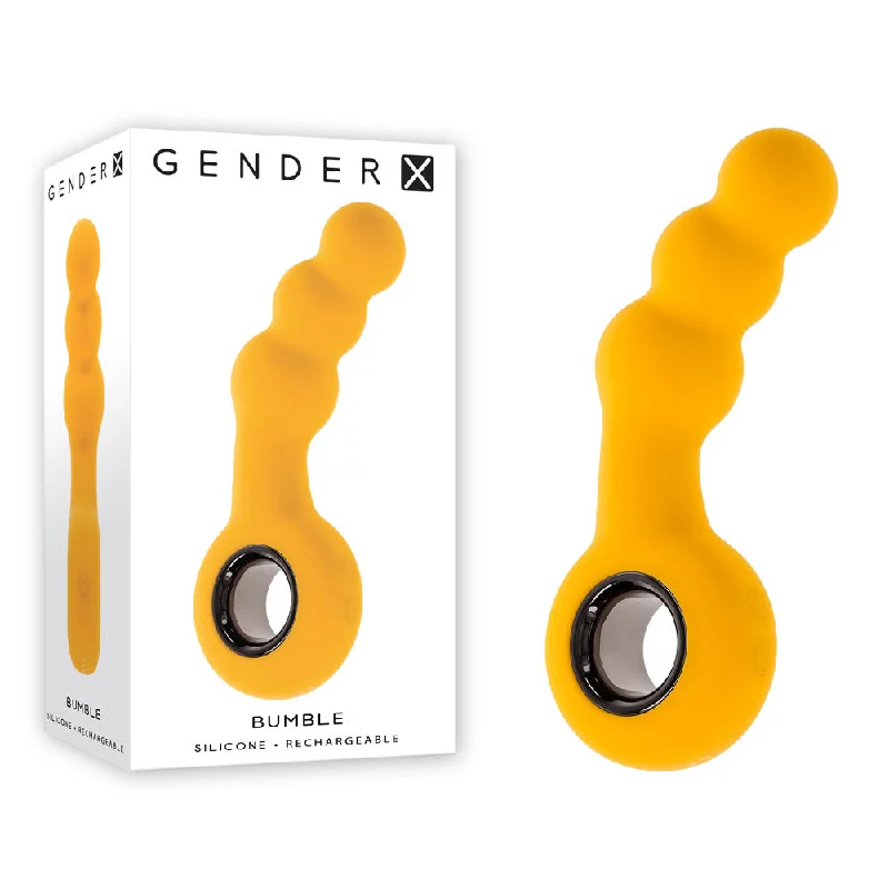 Anal toys with velvety finish-Gender X BUMBLE - Yellow 14.9 cm USB Rechargeable Butt Plug