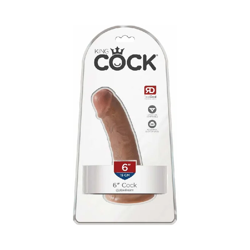 thin strap-on dildo-King Cock 6 in. Cock Realistic Dildo With Suction Cup Tan