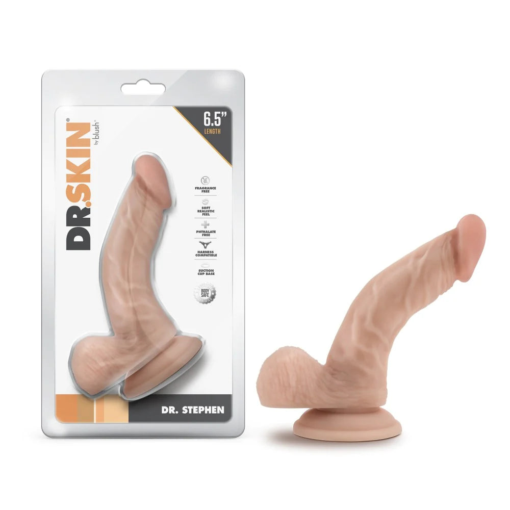 realistic mini dildo-Dr. Skin Dr. Stephen 6.5 Inch Long Dildo - Vanilla